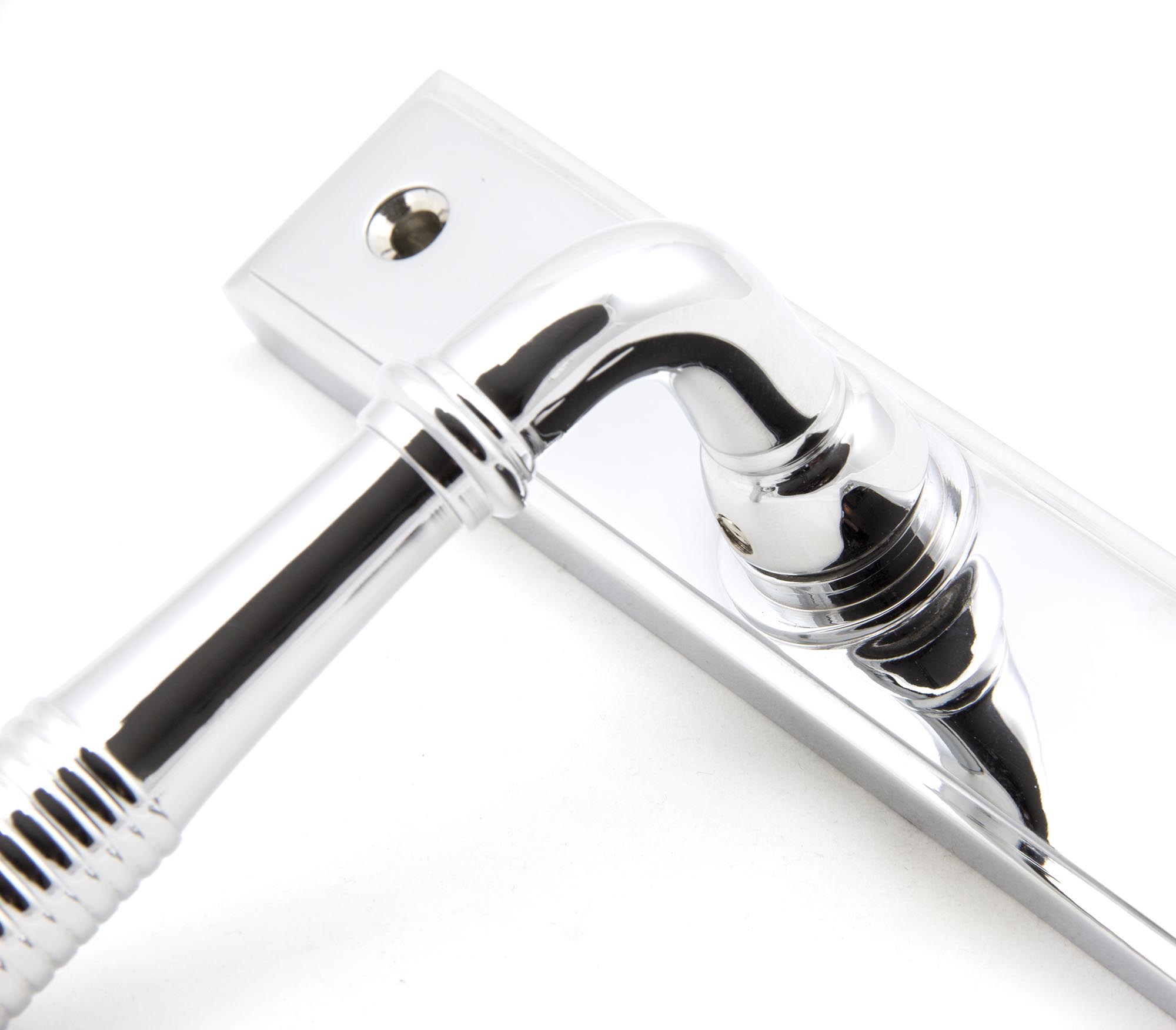 polished chrome reeded slimline lever espag. lock set