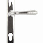 polished chrome reeded slimline lever espag. lock set