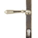 polished nickel reeded slimline lever espag. lock set