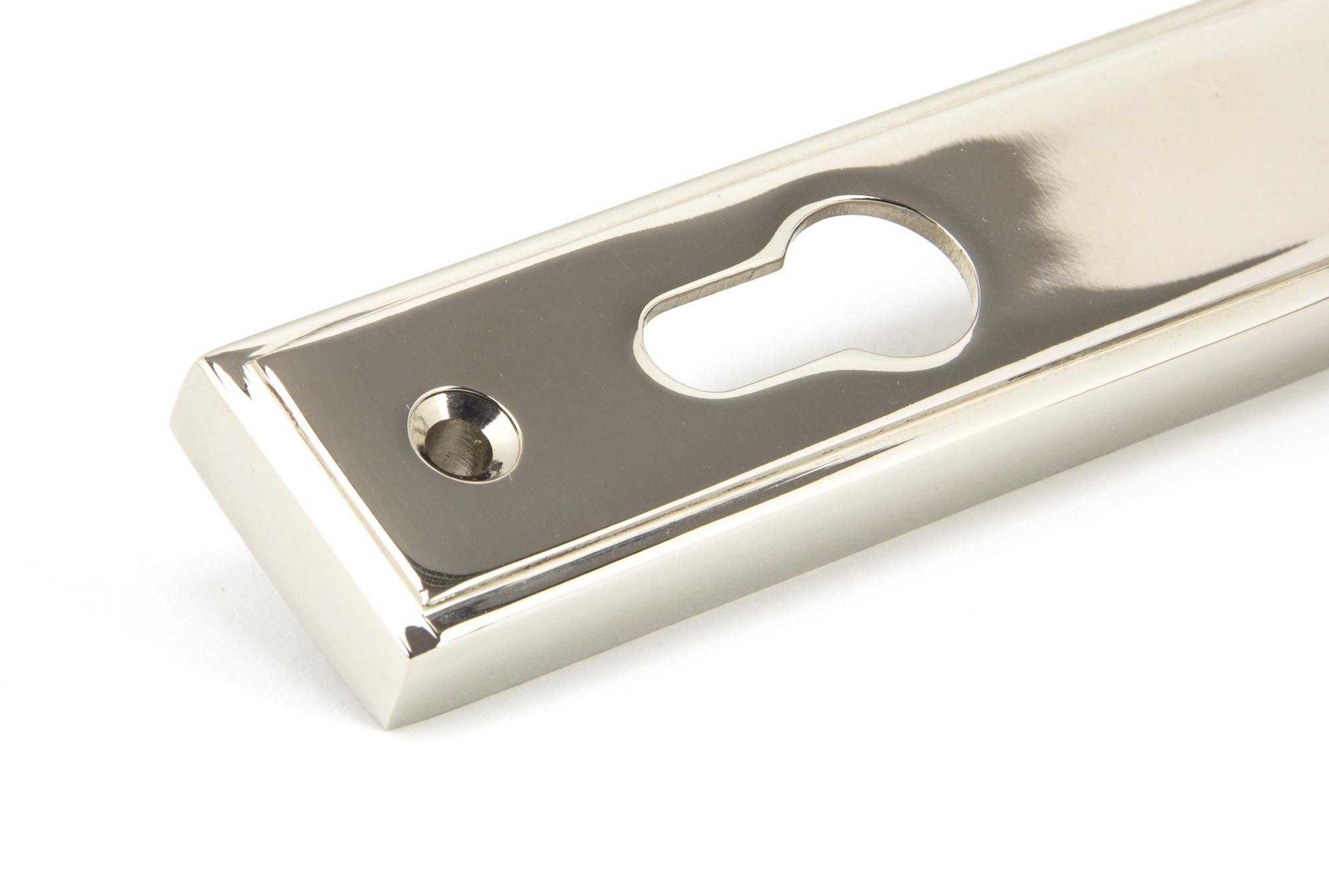 polished nickel reeded slimline lever espag. lock set
