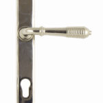 polished nickel reeded slimline lever espag. lock set