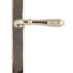 polished nickel reeded slimline lever latch set
