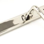 polished nickel reeded slimline lever latch set