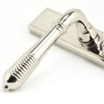 polished nickel reeded slimline lever latch set