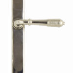 polished nickel reeded slimline lever latch set