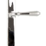 polished chrome reeded slimline lever latch set