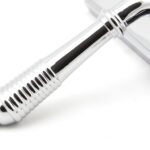 polished chrome reeded slimline lever latch set