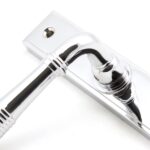 polished chrome reeded slimline lever latch set