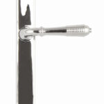 polished chrome reeded slimline lever latch set