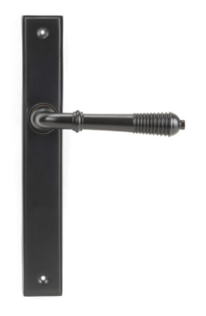 aged bronze reeded slimline lever latch set