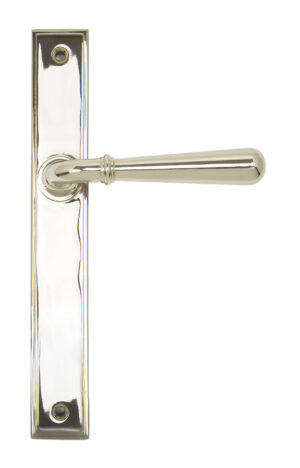 polished nickel newbury slimline lever latch set