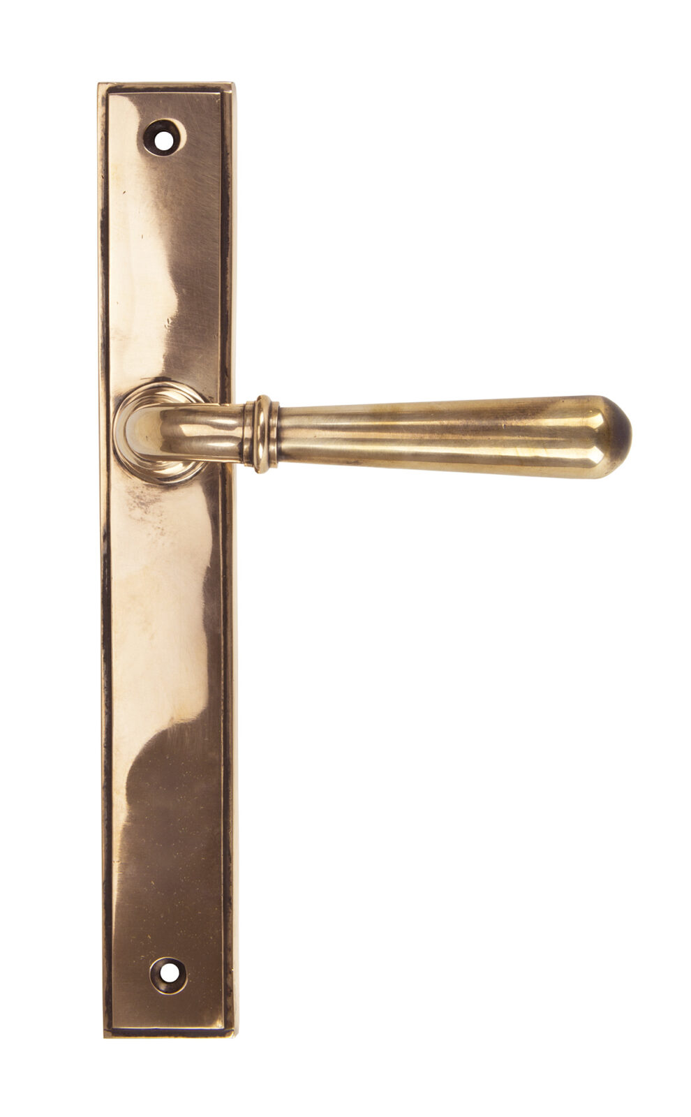 polished bronze newbury slimline lever latch set