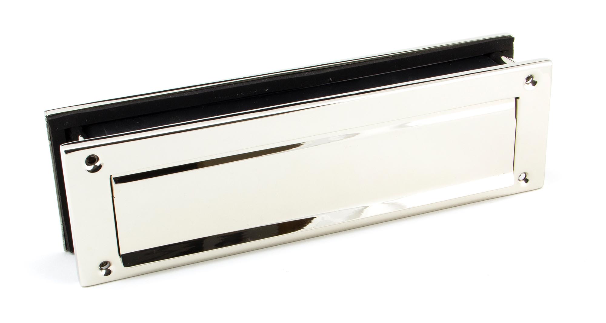 polished nickel traditional letterbox