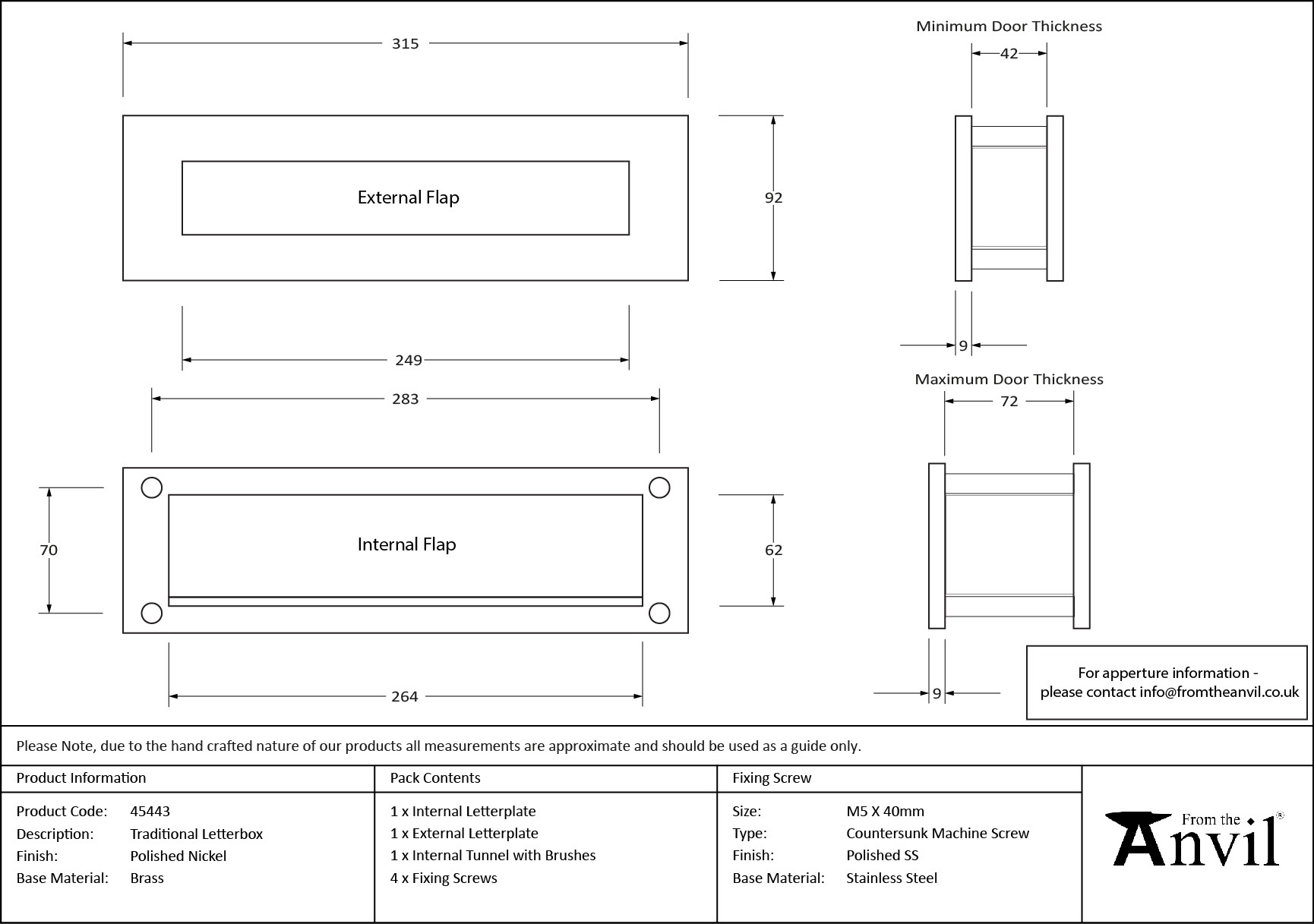 polished nickel traditional letterbox