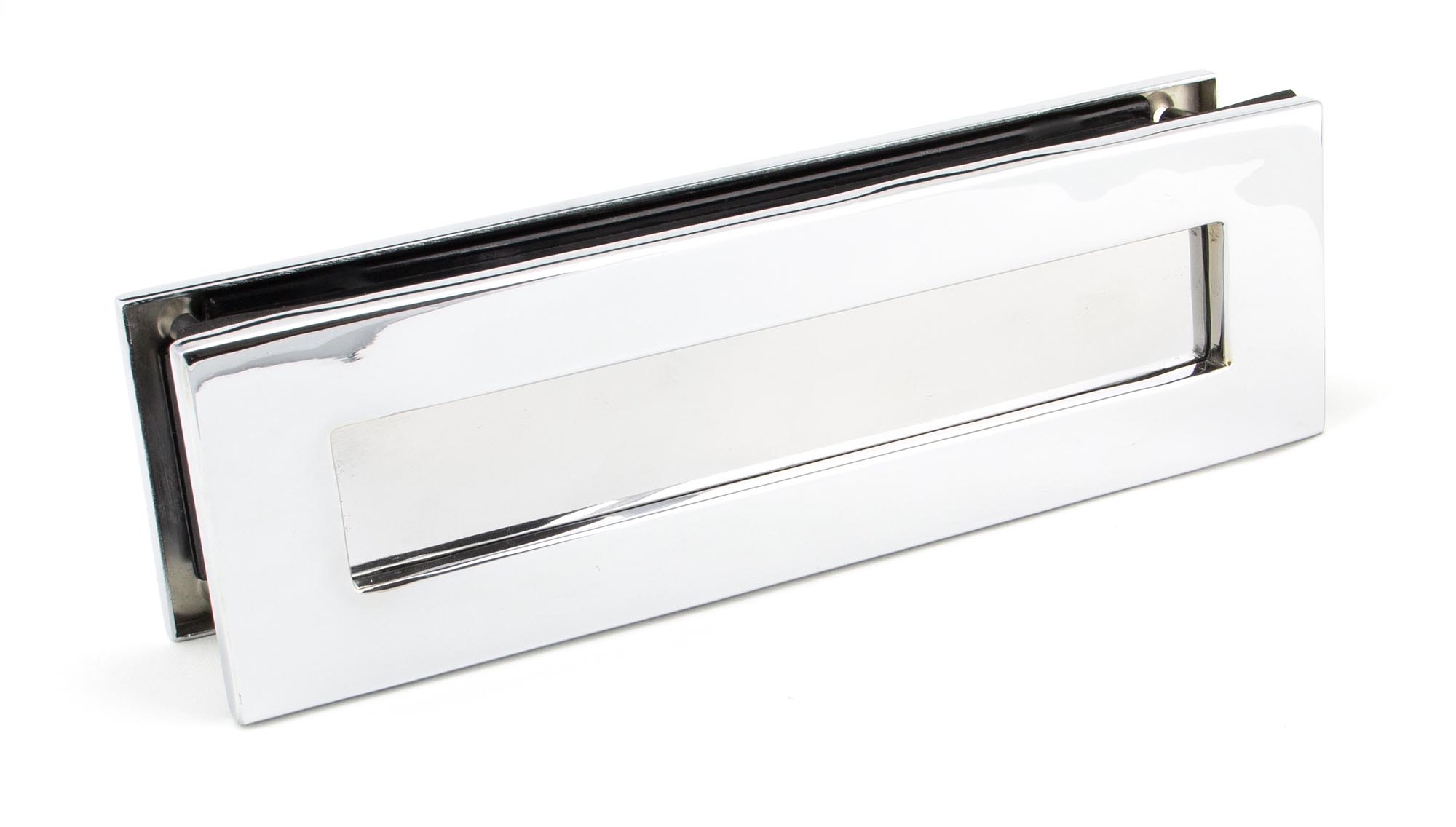 polished chrome traditional letterbox
