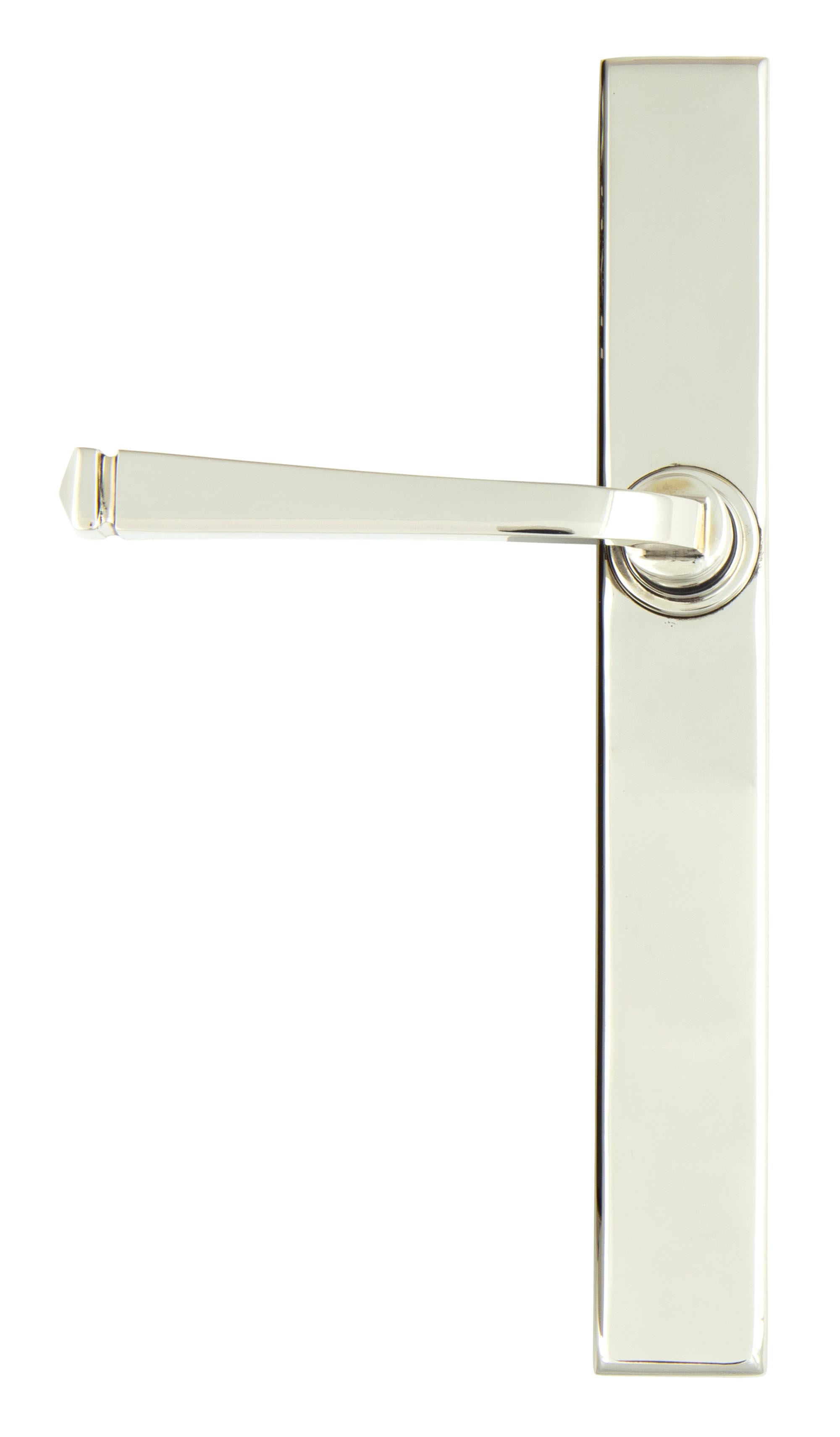 polished nickel avon slimline lever latch set