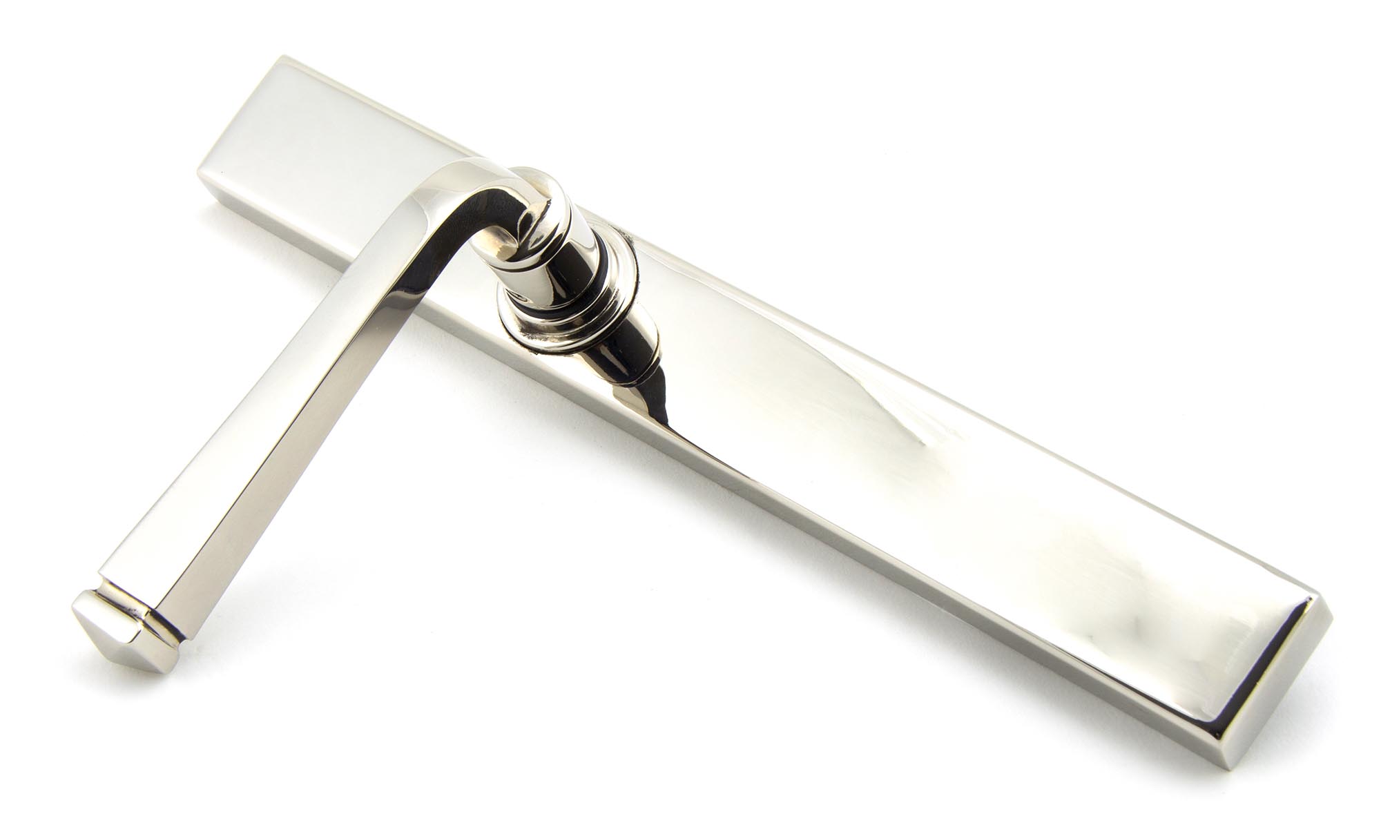 polished nickel avon slimline lever latch set