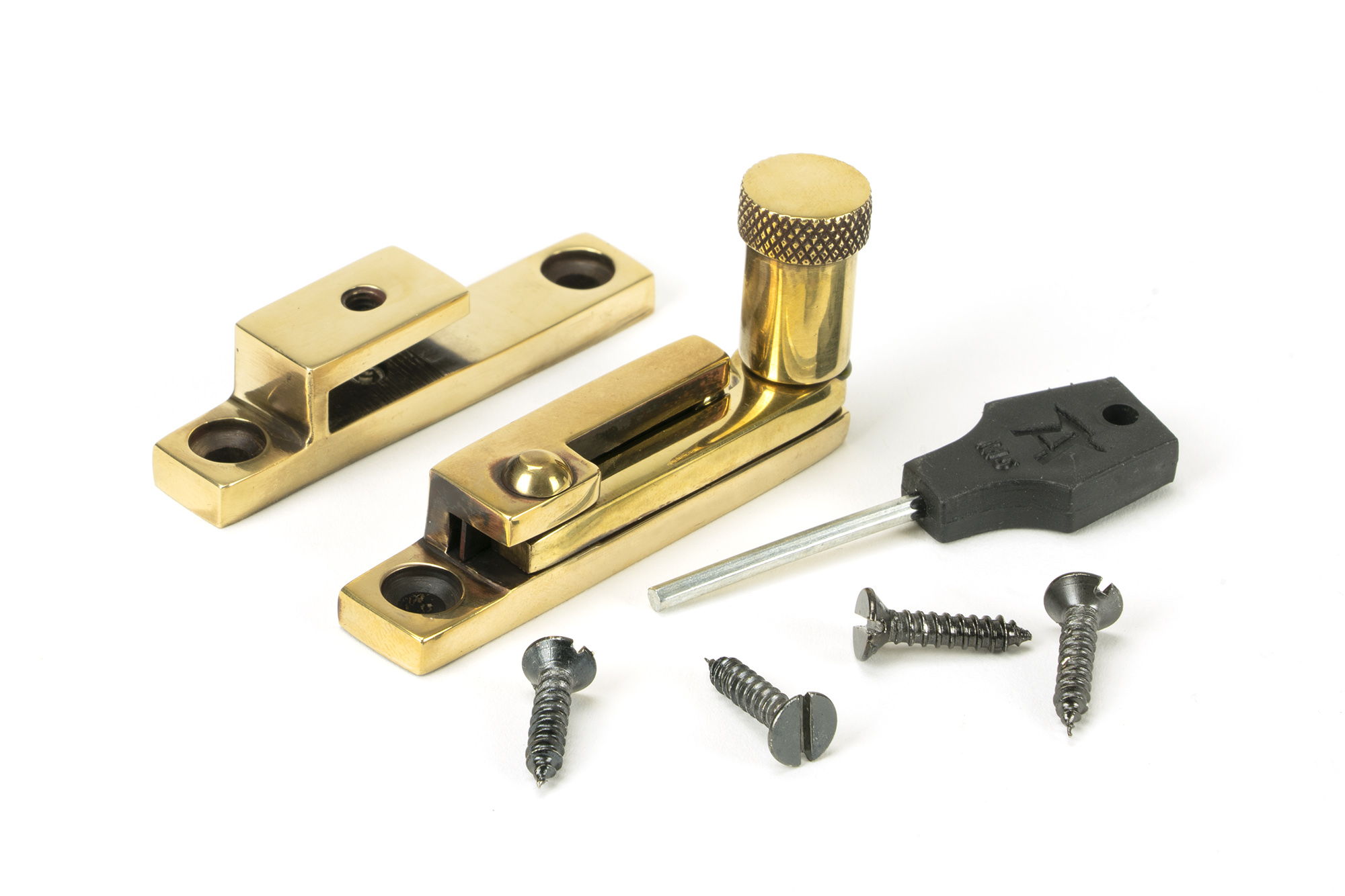 aged brass brompton quadrant fastener narrow