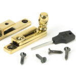 aged brass mushroom quadrant fastener narrow