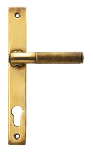 aged brass brompton slimline lever espag. lock set