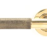aged brass brompton lever on rose set (plain)