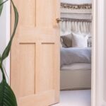 aged brass brompton lever on rose set (art deco)