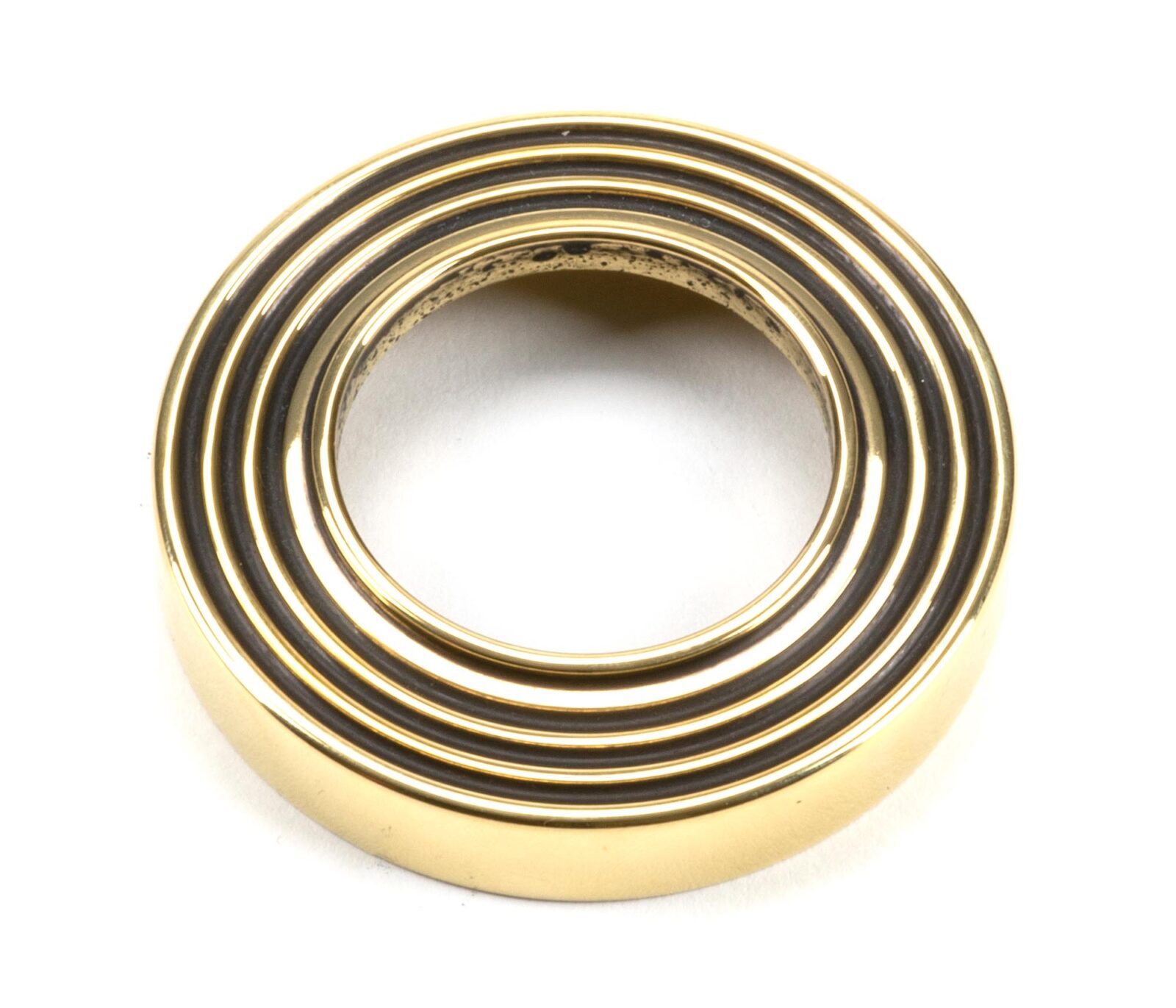 aged brass brompton lever on rose set (beehive)