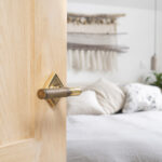 aged brass brompton lever on rose set (square)