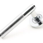 polished chrome brompton lever on rose set (plain)