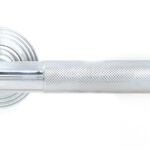 polished chrome brompton lever on rose set (beehive)