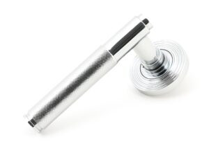 polished chrome brompton lever on rose set (beehive)