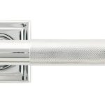 polished chrome brompton lever on rose set (square)