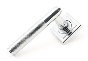 polished chrome brompton lever on rose set (square)