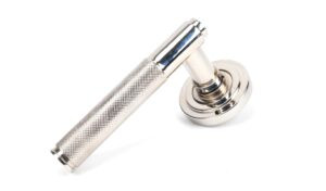 polished nickel brompton lever on rose set (art deco)