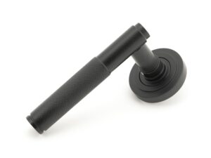 matt black brompton lever on rose set (art deco)