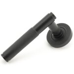 matt black brompton lever on rose set (beehive)