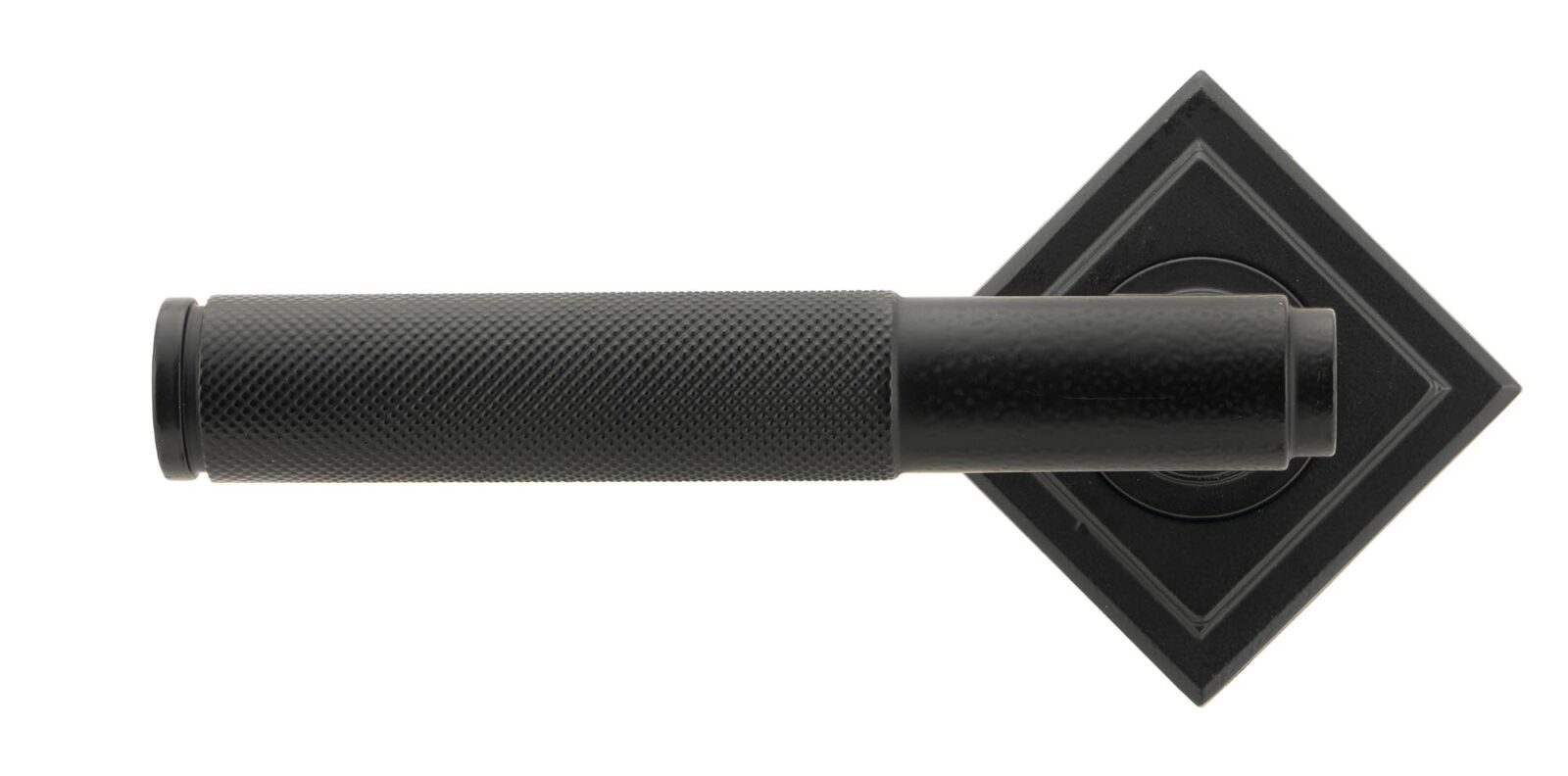 matt black brompton lever on rose set (square)