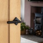 matt black brompton lever on rose set (square)