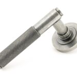 pewter brompton lever on rose set (plain)