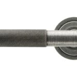 pewter brompton lever on rose set (art deco)