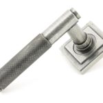 pewter brompton lever on rose set (square)