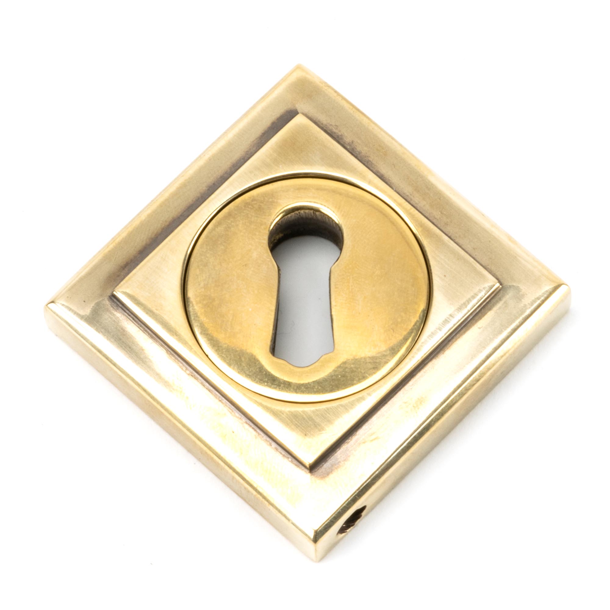aged brass round escutcheon (square)