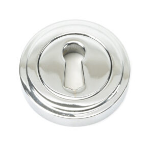 polished chrome round escutcheon (art deco)