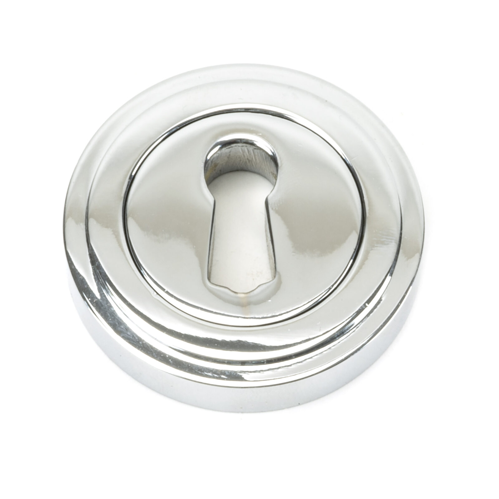 polished chrome round escutcheon (art deco)