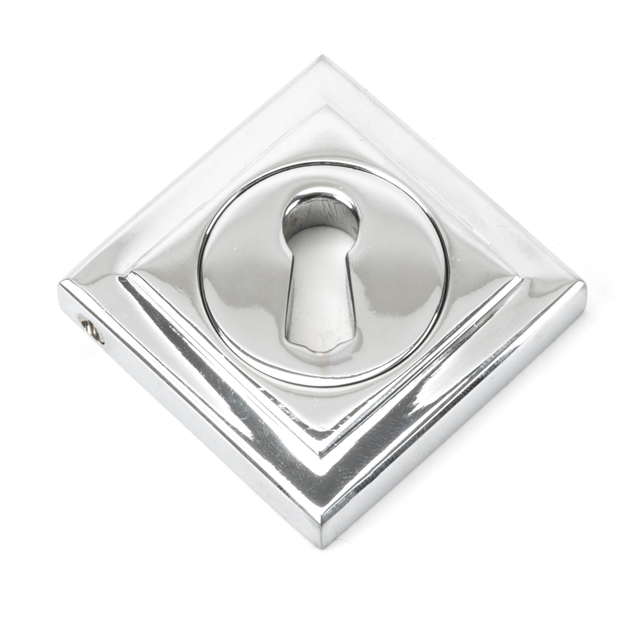 polished chrome round escutcheon (square)