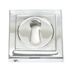 polished chrome round escutcheon (square)