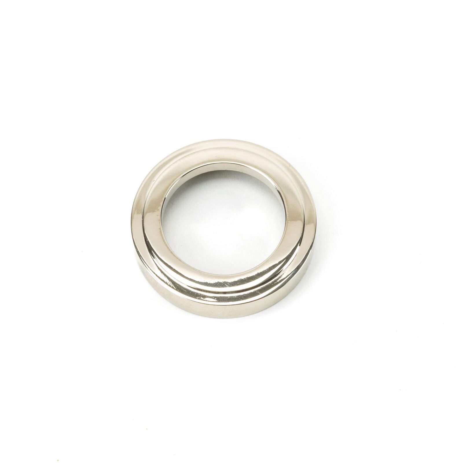 polished nickel round escutcheon (art deco)
