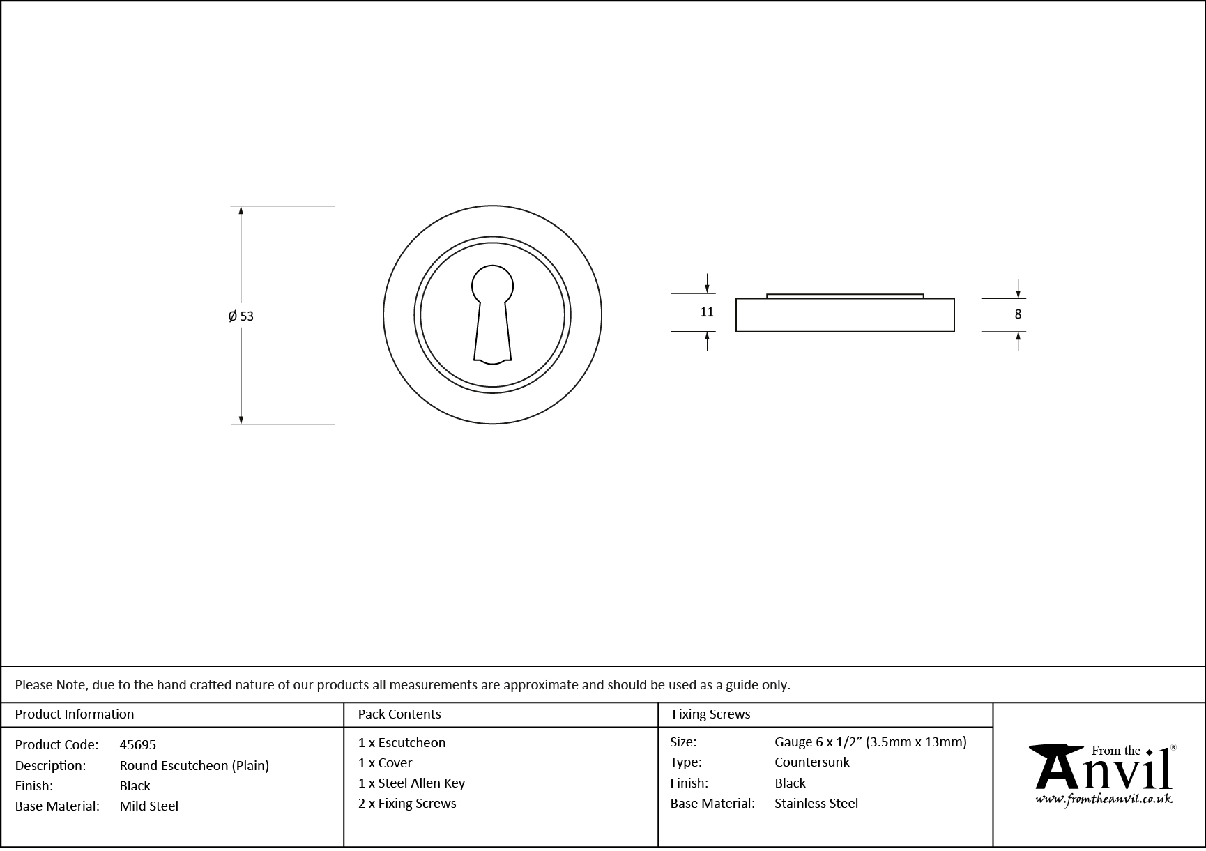 black round escutcheon (plain)
