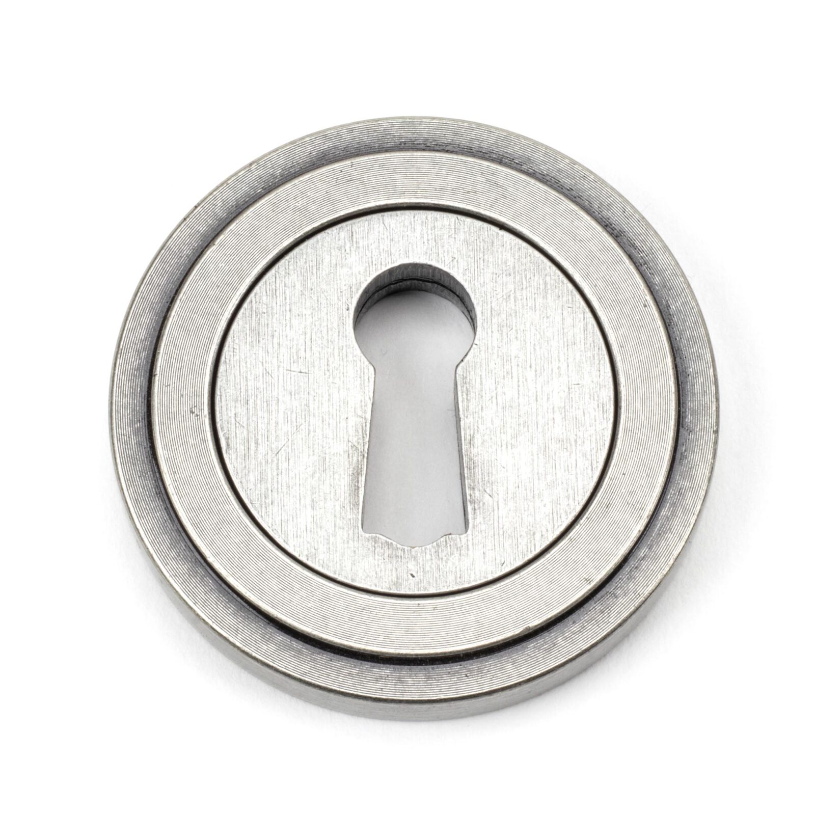 pewter round escutcheon (art deco)