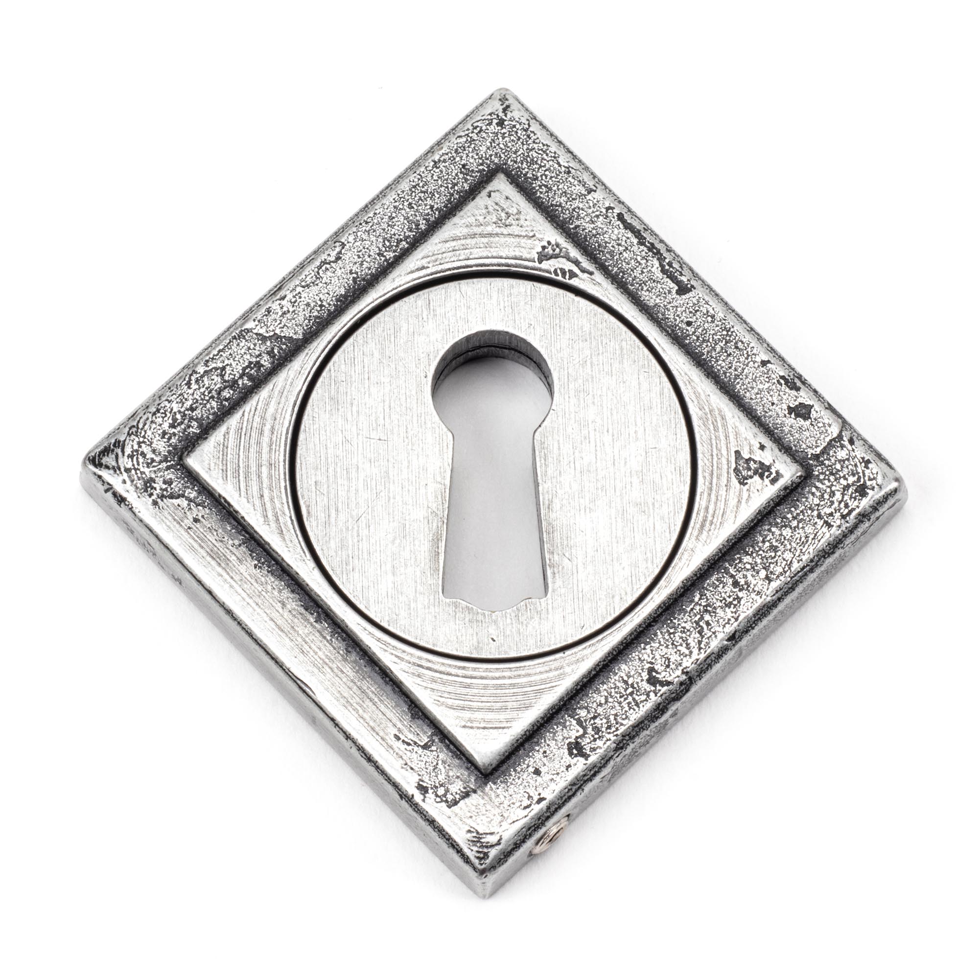 pewter round escutcheon (square)